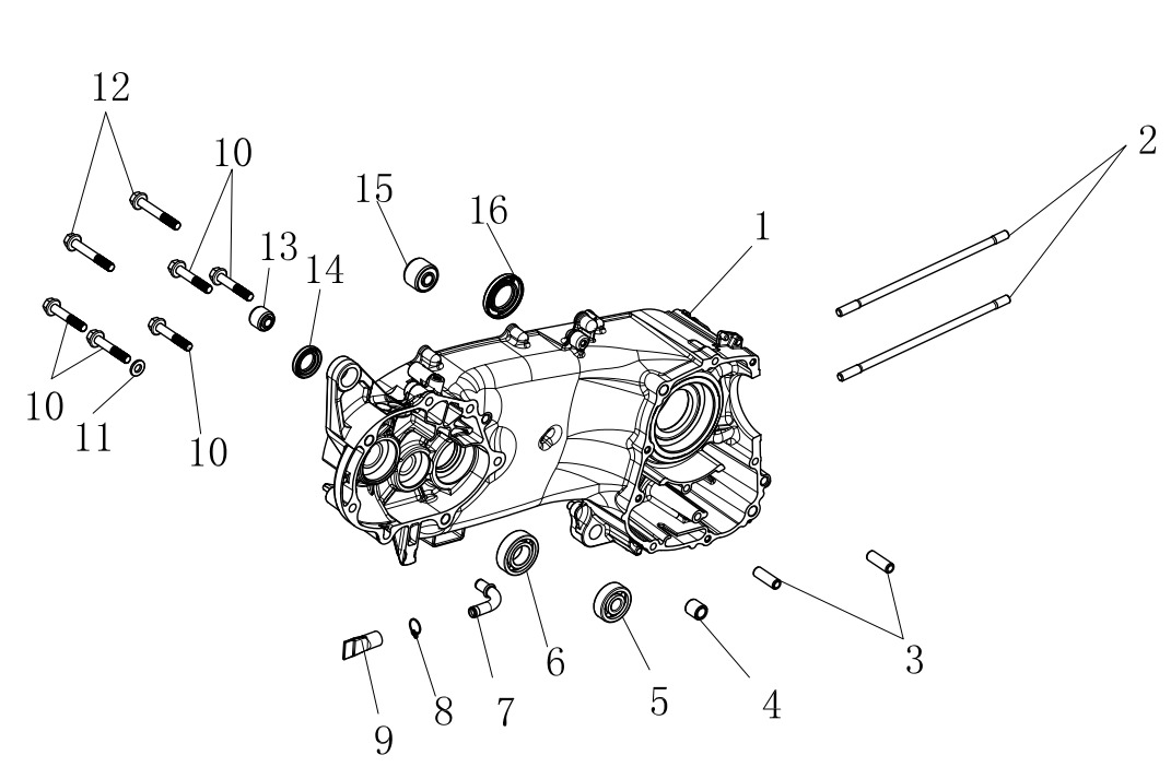 E01 - LEFT CRANKCASE