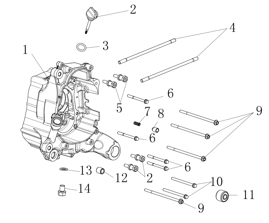 E02 - RIGHT CRANKCASE