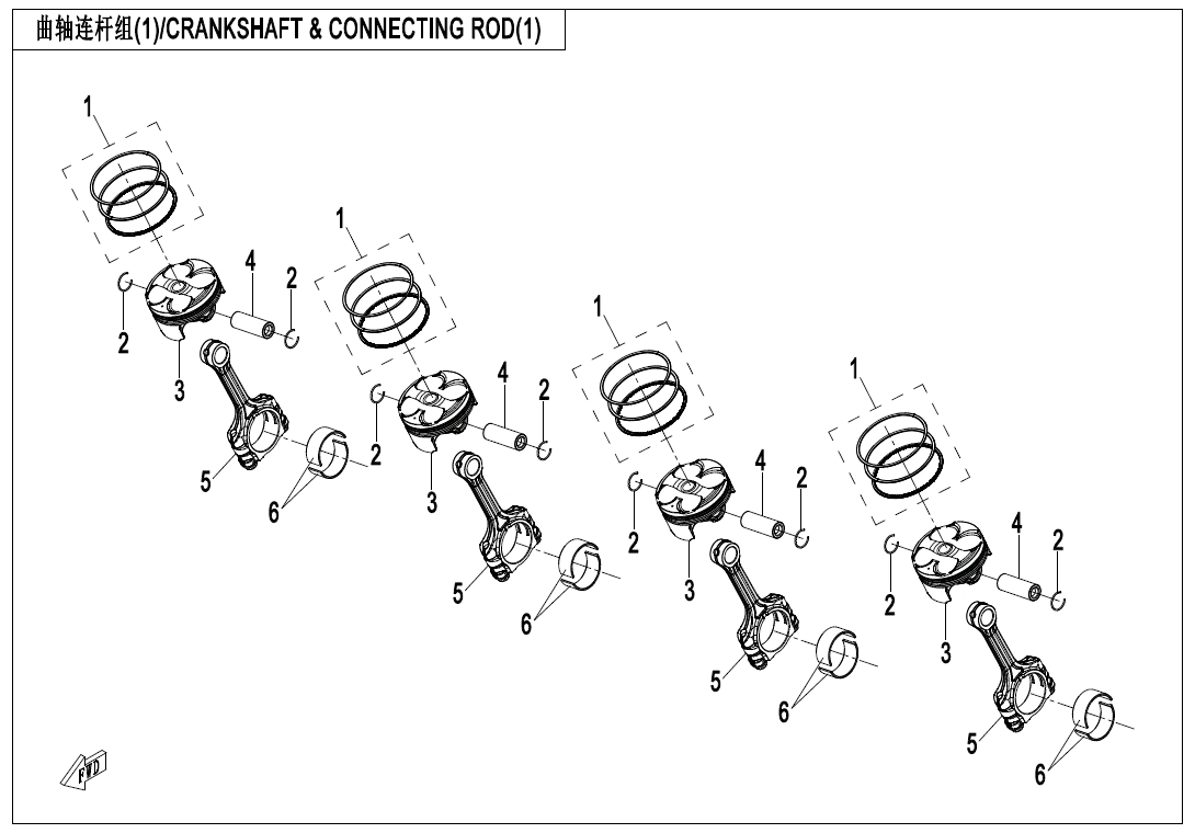 E04-1 - CRANKSHAFT @^CONNECTING ROD 1