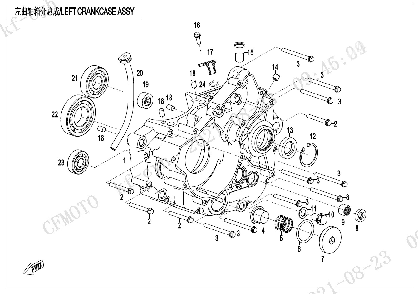 E01-2 - LEFT CRANKCASE