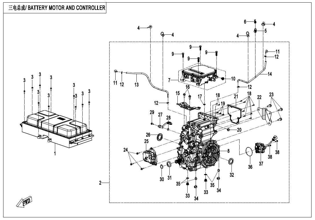 F43 - BATTERY MOTOR AND CONTROLLER