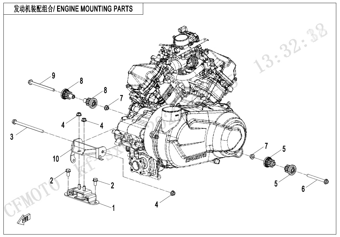 F00-1 - ENGINE MOUNTING PARTS