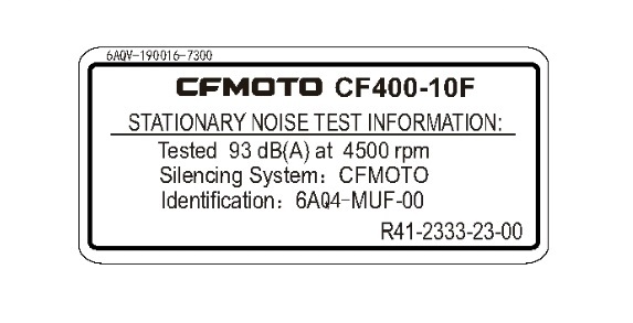 F19-4 - NOISE LABEL(AUSTRALIA)