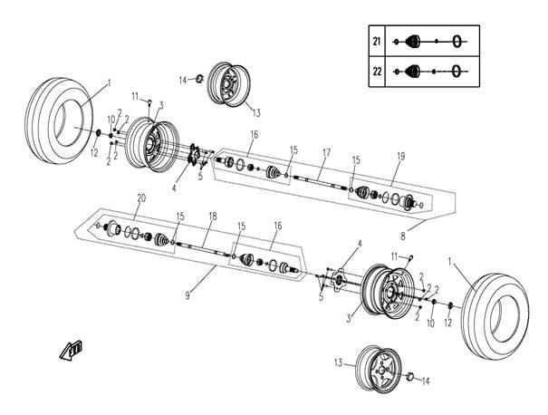 F11 - REAR WHEEL ASSY