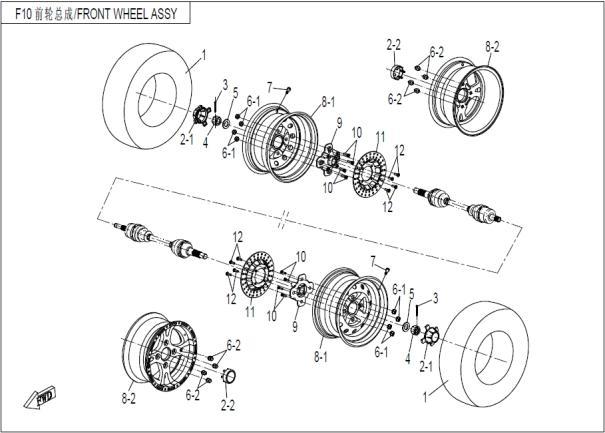 F12 - FRONT WHEEL ASSY