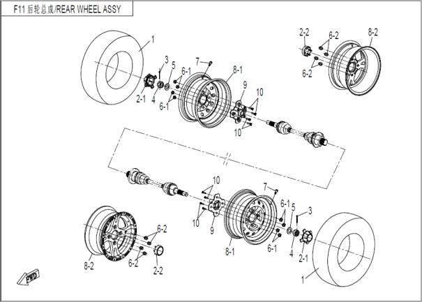 F13 - REAR WHEEL ASSY