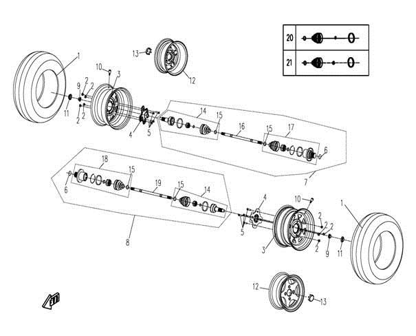 F13 - REAR WHEEL ASSY