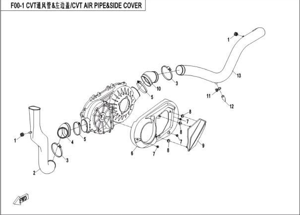 F00-1 - CVT AIR PIPE&SIDE COVER