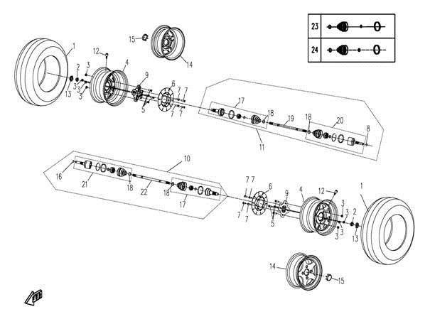 F14 - FRONT WHEEL ASSY