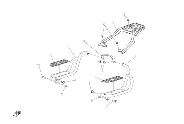 F19 - REAR RACK,FOOTREST I
