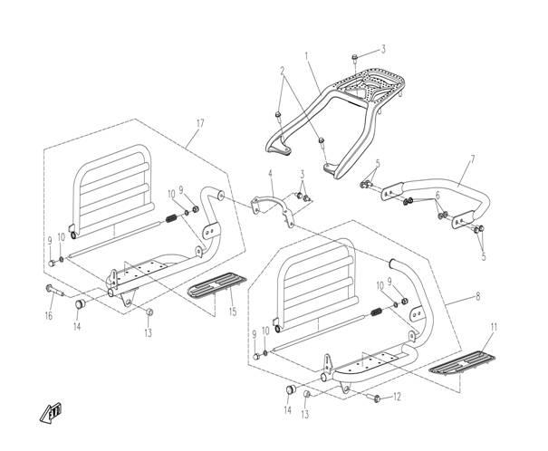 F20 - REAR RAC,FOOTREST II