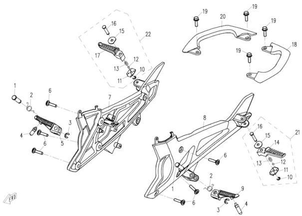 F14 - FOOTREST & REAR HANDRAIL