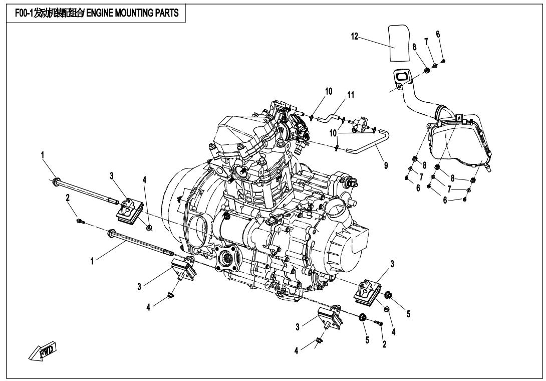 F00-1 - ENGINE MOUNTING PARTS