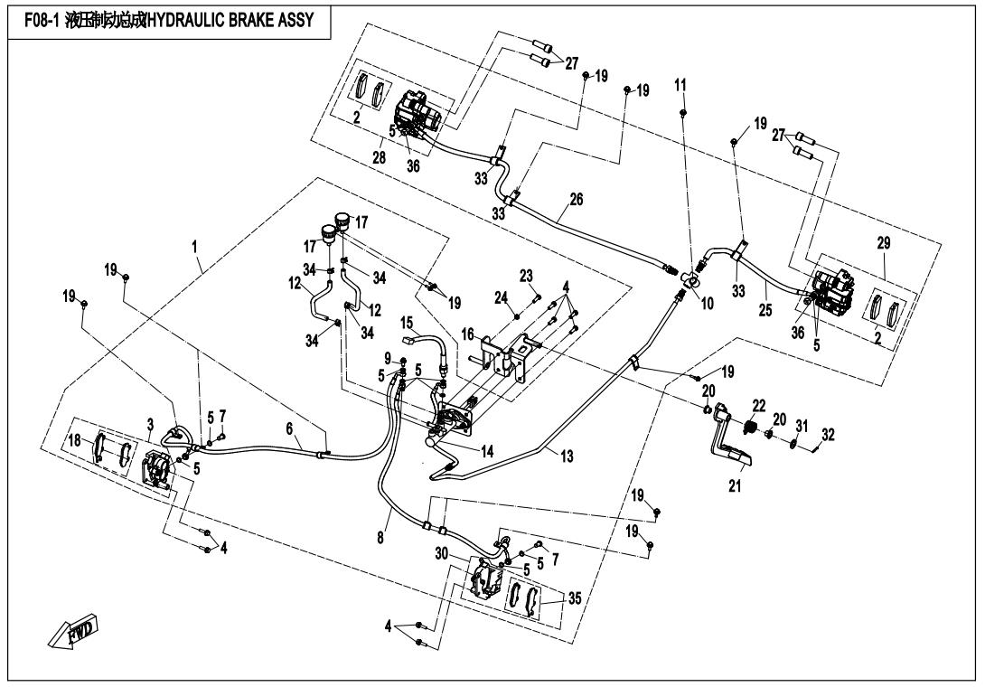 F08-1 - HYDRAULIC BRAKE ASSY