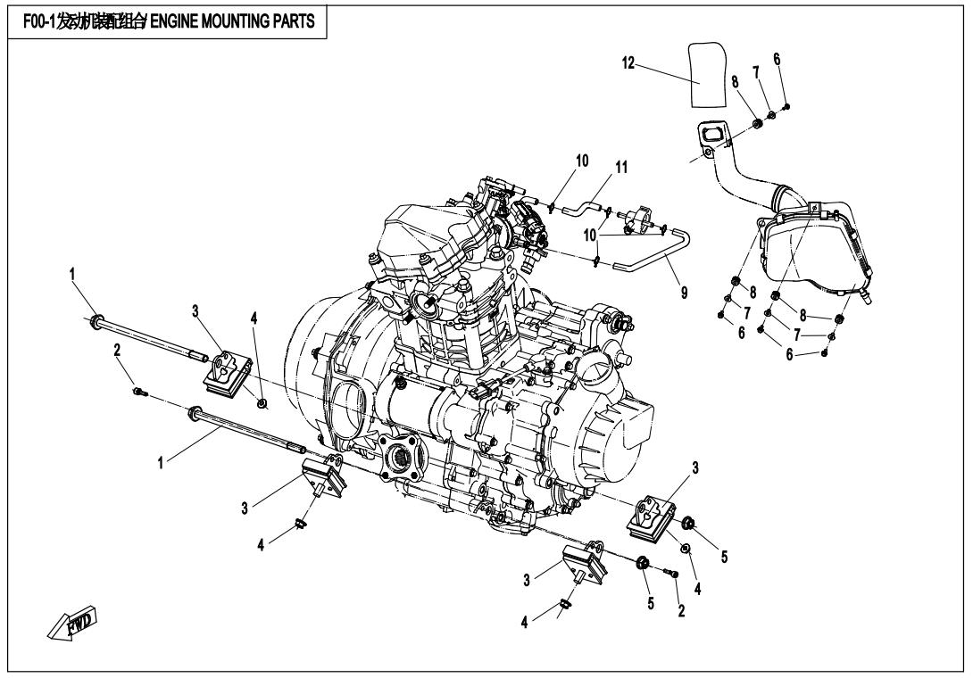 F00-1 - ENGINE MOUNTING PARTS