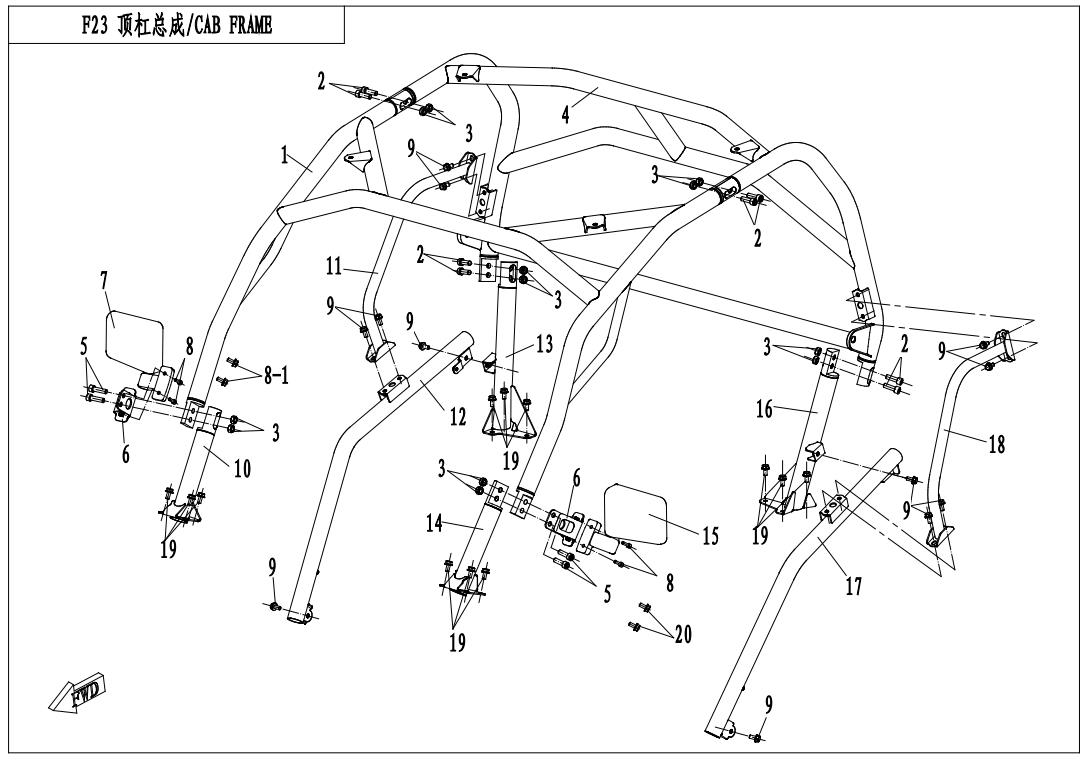 F23 - CAB FRAME(ROPS)