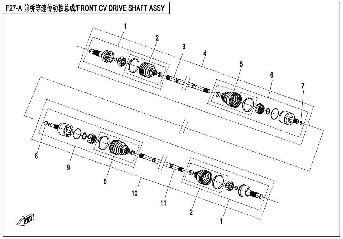 F27-A - FRONT CV DRIVE SHAFT ASSY.(SPS)