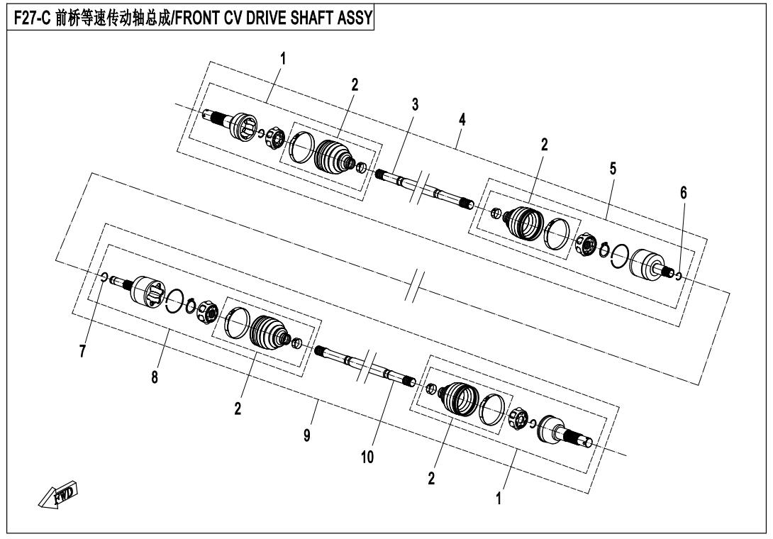 F27-C - FRONT CV DRIVE SHAFT ASSY(ODN)