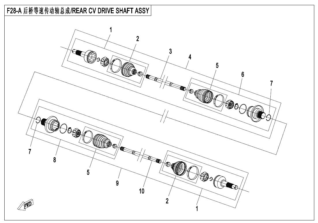F28-A - REAR CV DRIVE SHAFT ASSY.(SPS)