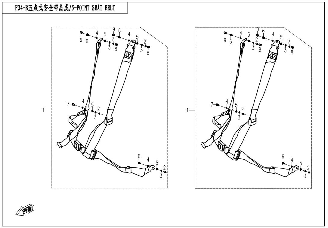F34-B - 5-POINT SEAT BELT