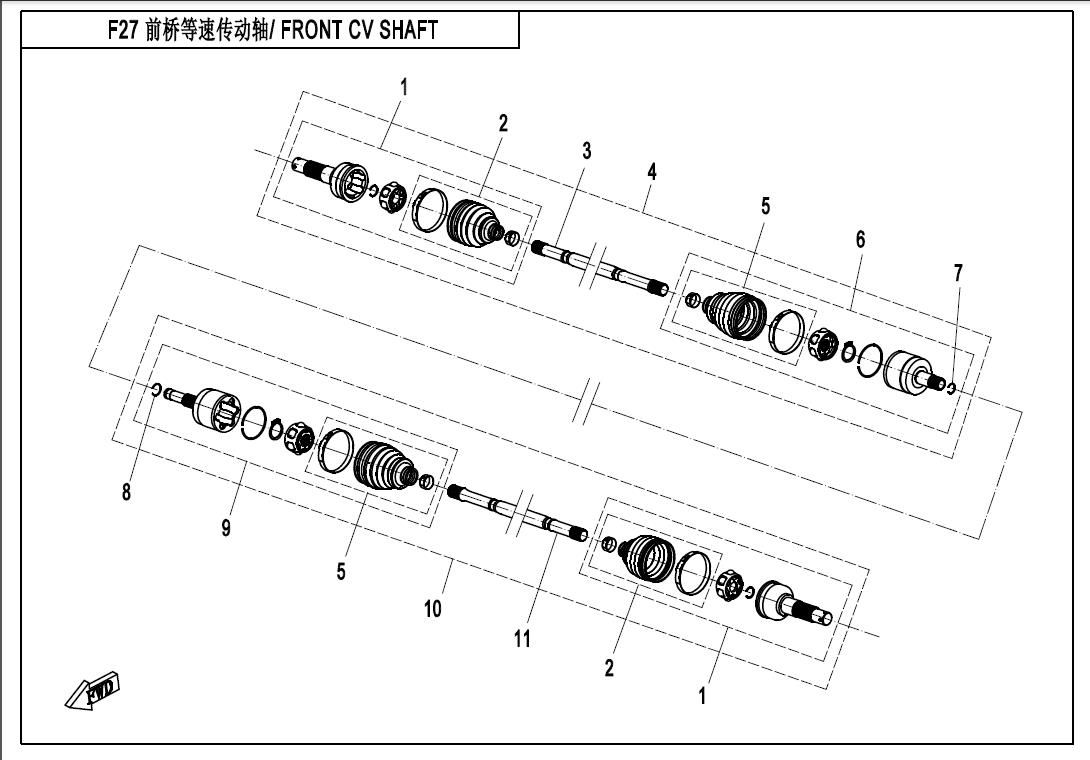 F27 - FRONT CV SHAFT