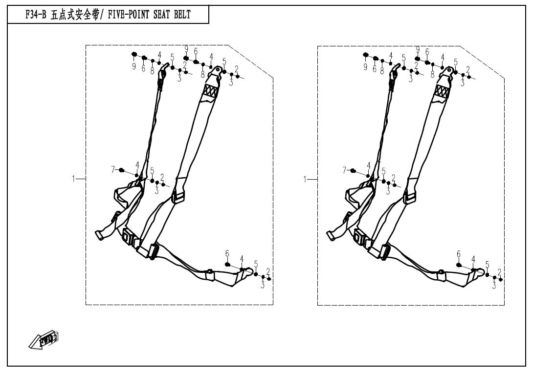 F34-B - FIVE-POINT SEAT BELT