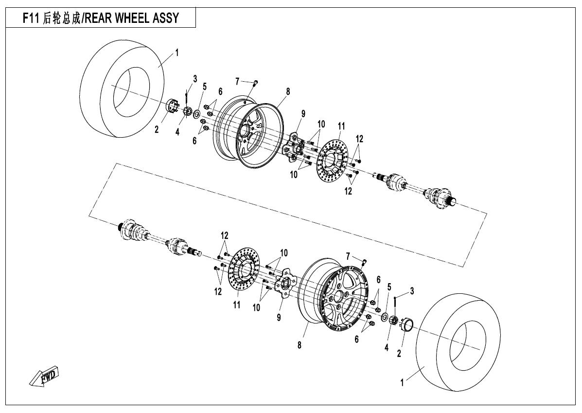 F11 - REAR WHEEL ASSY