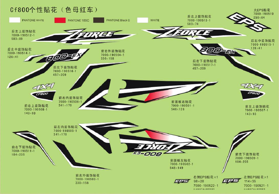 F19-I - DECAL KITS(INJECTED RED VEHICLE)