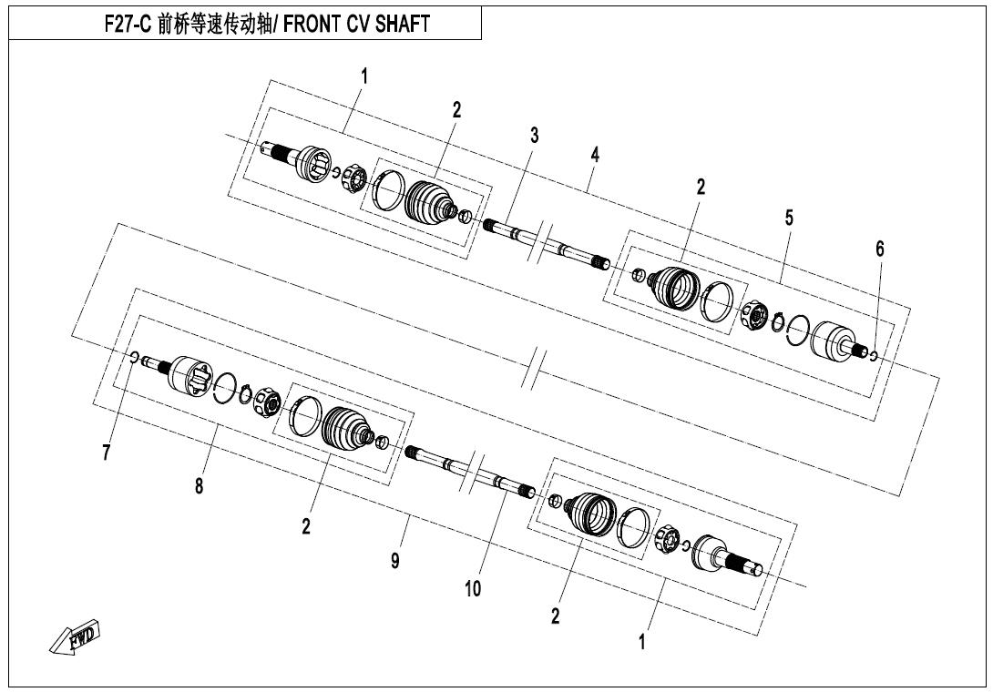 F27-C - FRONT CV DRIVE SHAFT ASSY(ODN)