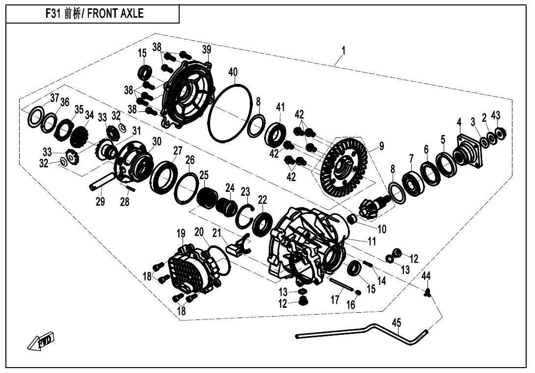 F31 - FORNT AXLE