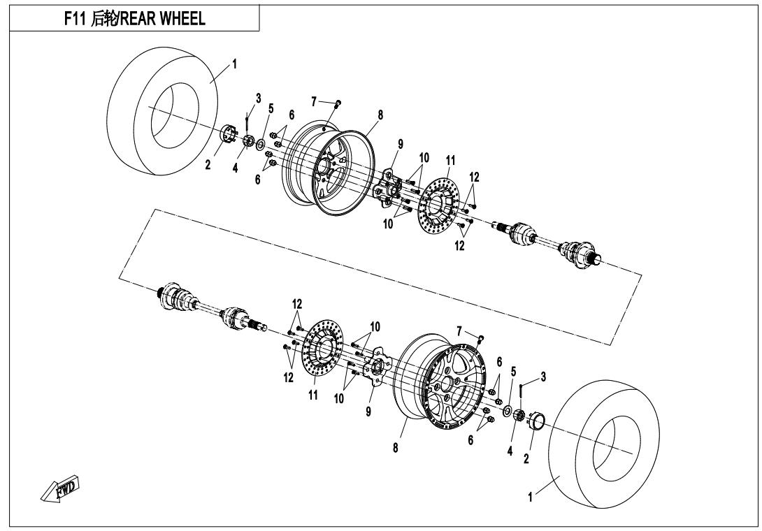 F11 - REAR WHEEL ASSY