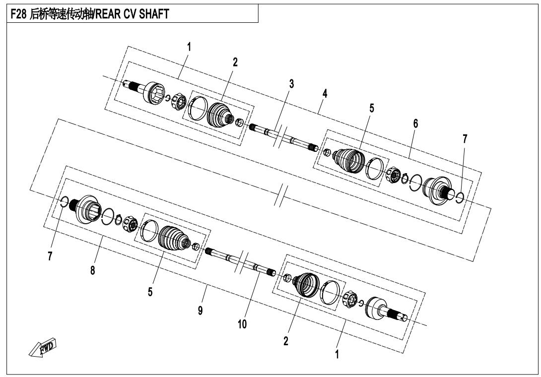 F28 - REAR CV DRIVE SHAFT ASSY