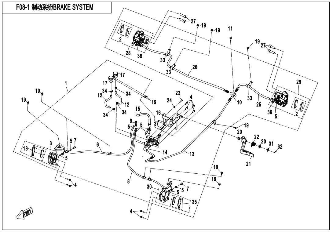 F08-1 - HYDRAULIC BRAKE ASSY