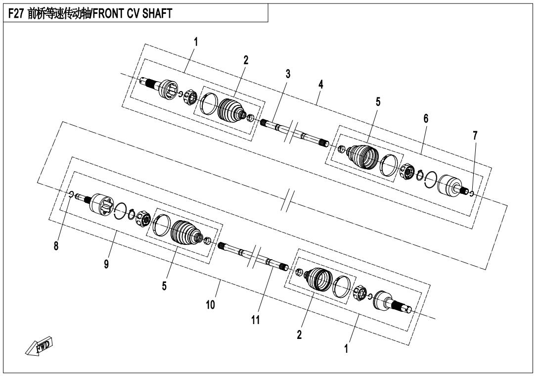 F27 - FRONT CV DRIVE SHAFT ASSY