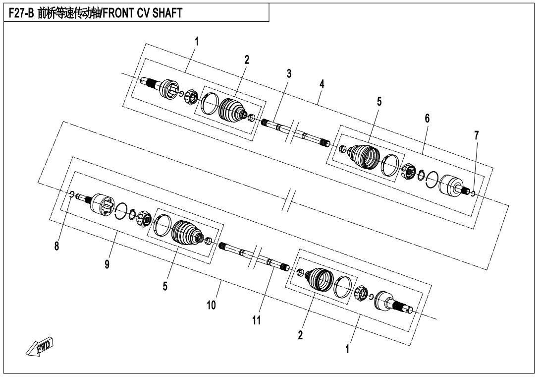 F27-B - FRONT CV DRIVE SHAFT ASSY(QC)
