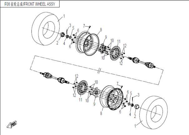 F08 - FRONT WHEEL ASSY