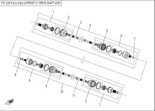F37 - FRONT CV DRIVE SHAFT ASSY