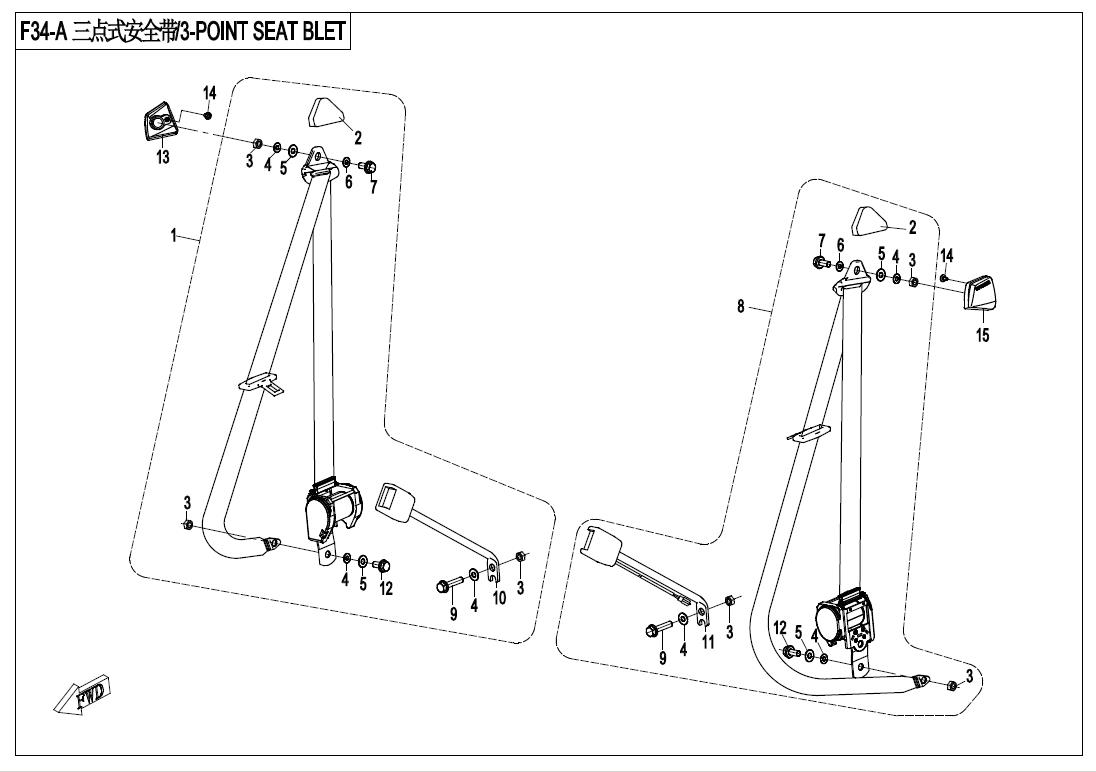 F34-A - 3-POINT SEAT BELT