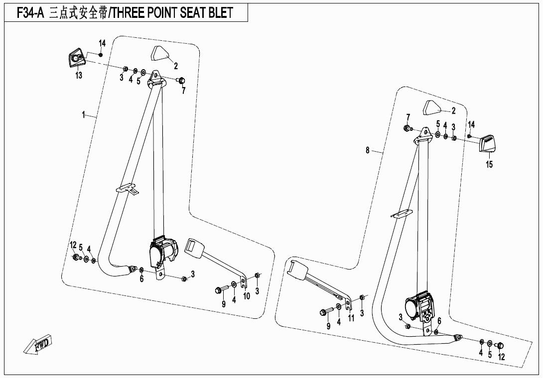 F34-A - 3-POINT SEAT BELT