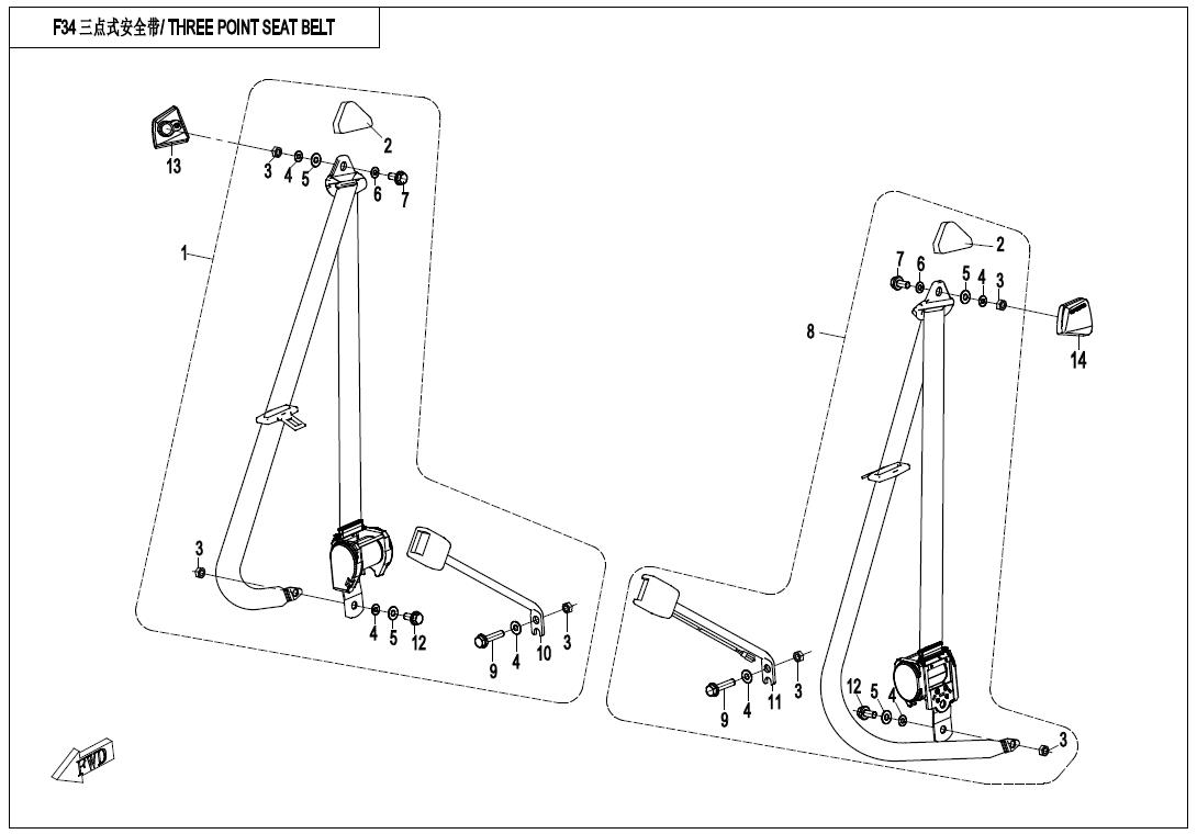 F34 - 3-POINT SEAT BELT