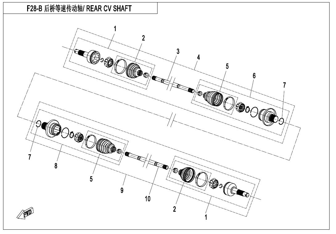 F28-B - REAR CV DRIVE SHAFT