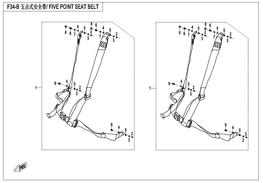 F34-B - 5-POINT SAFETY BELT