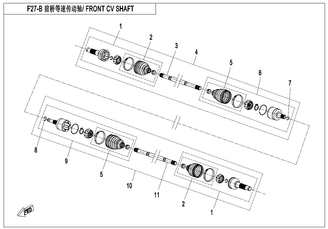 F27-B - FRONT CV SHAFT(NEW)