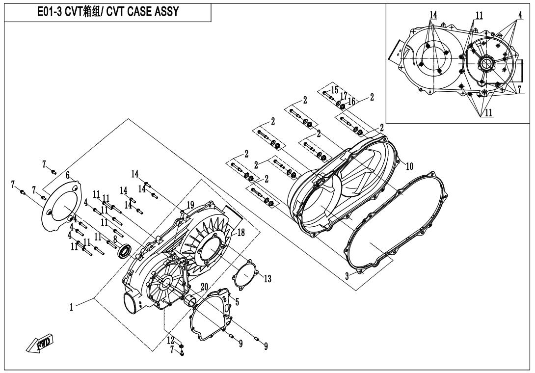 E01-3-OLD - CVT CASE ASSY.(OLD)