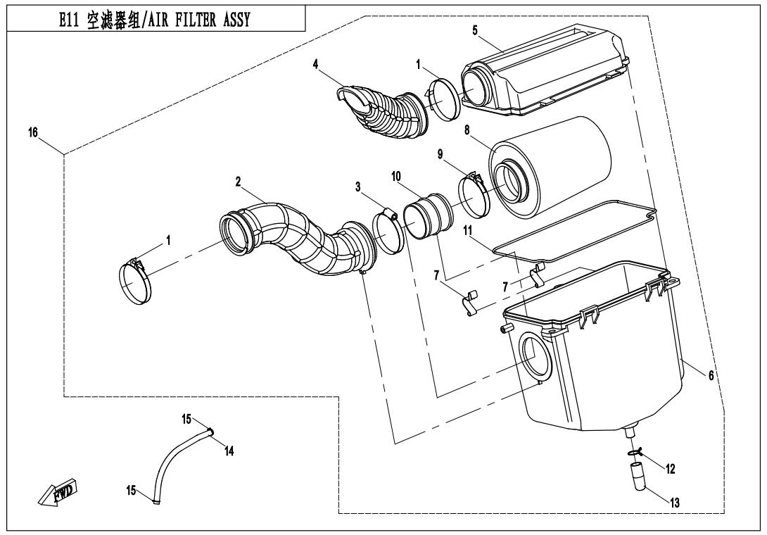 E11 - AIR FILTER ASSY