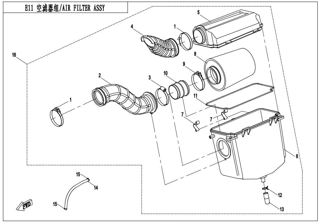E11 - AIR FILTER ASSY.(OLD)