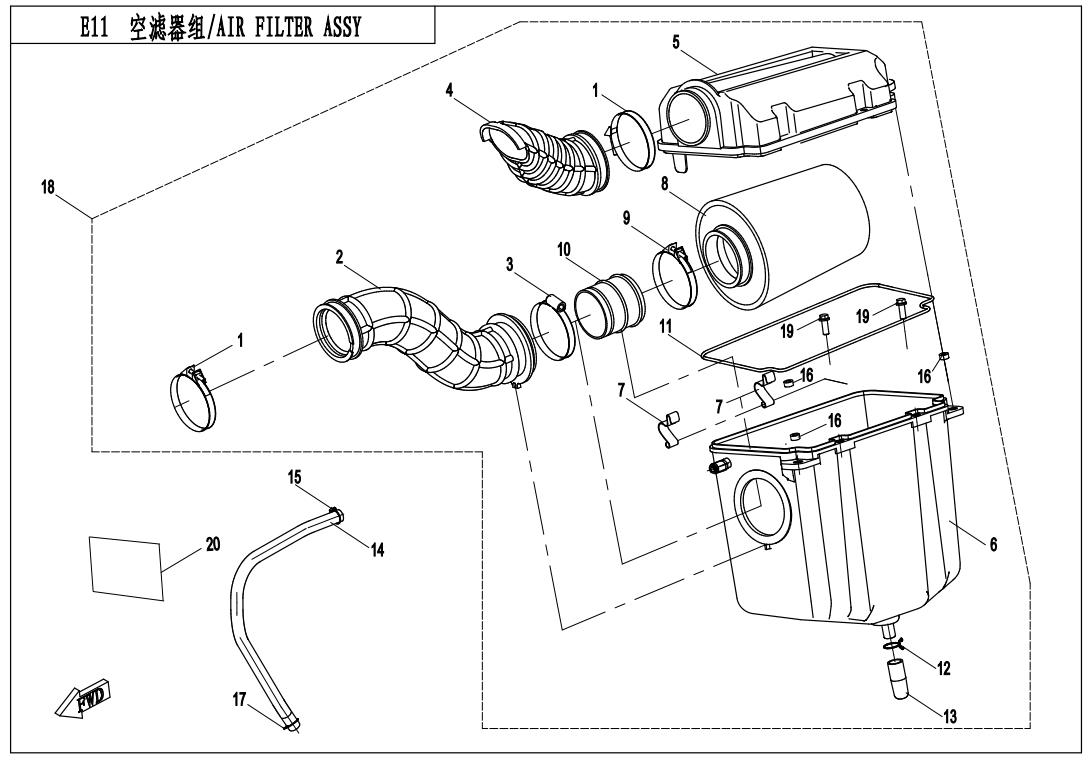 E11-1 - AIR FILTER ASSY.(NEW)