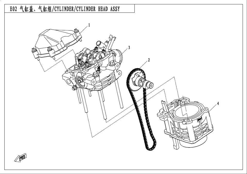 E02 - CYLINDER/CYLINDER HEAD ASSY.