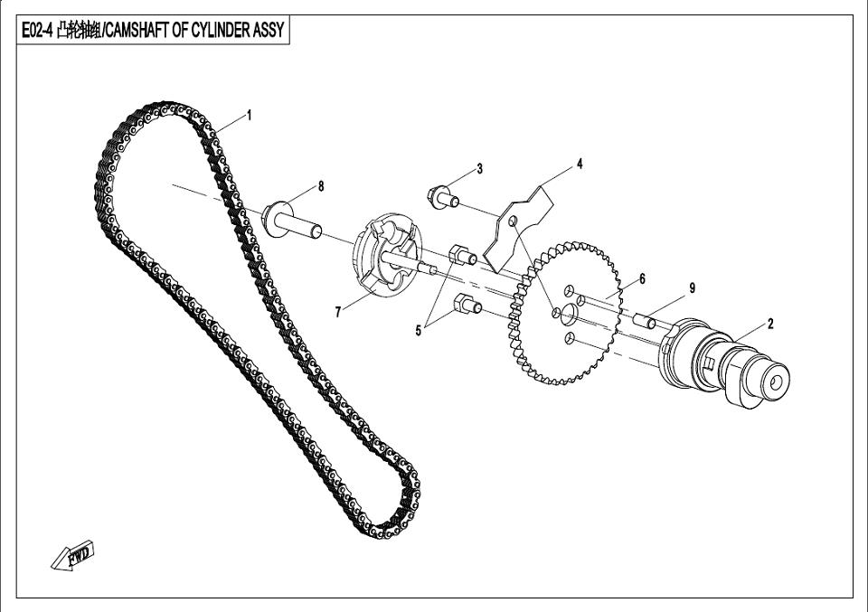 E02-4 - CAMSHAFT OF CYLINDER ASSY