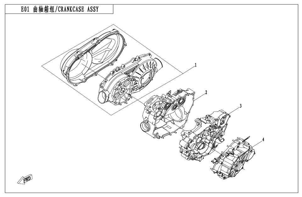 E01 - CRANCKCASE ASSY